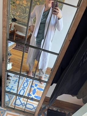 Soia & Kyo Benela Pale Gray Open-Front Long Coatigan Cardigan